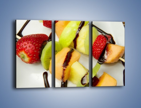 Obraz na płótnie – Czekoladowo-owocowe szaszłyki – trzyczęściowy JN112W2