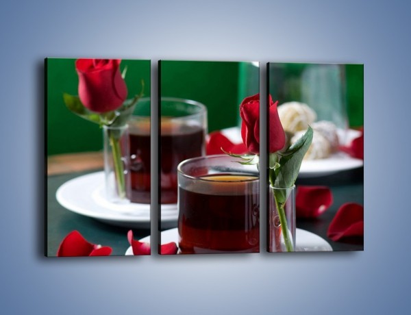 Obraz na płótnie – Herbata ze szczyptą miłości – trzyczęściowy JN119W2