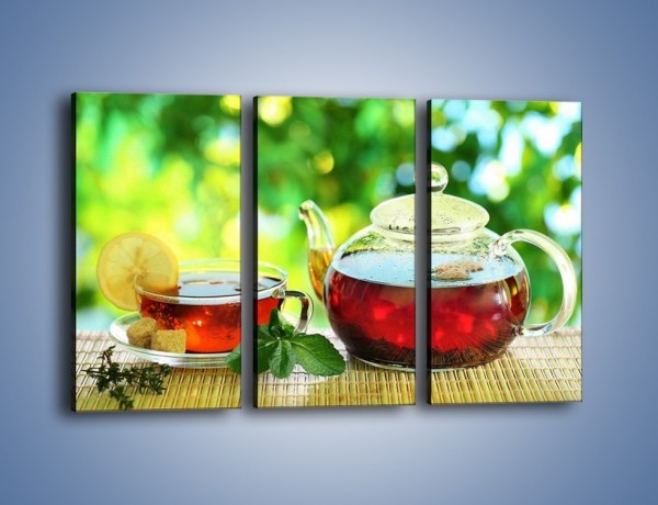 Obraz na płótnie – Ogrodowa herbatka – trzyczęściowy JN235W2