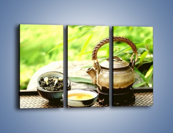 Obraz na płótnie – Herbata na świeżym powietrzu – trzyczęściowy JN249W2