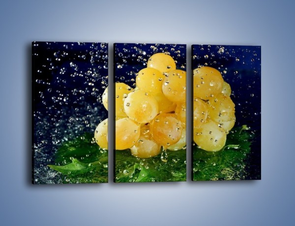 Obraz na płótnie – Słodkie winogrona z miętą – trzyczęściowy JN286W2