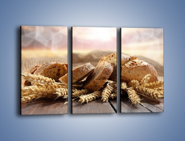 Obraz na płótnie – Świeży pszenny chleb – trzyczęściowy JN287W2