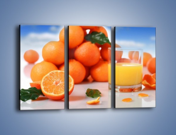 Obraz na płótnie – Szklanka soku pomarańczowego – trzyczęściowy JN301W2