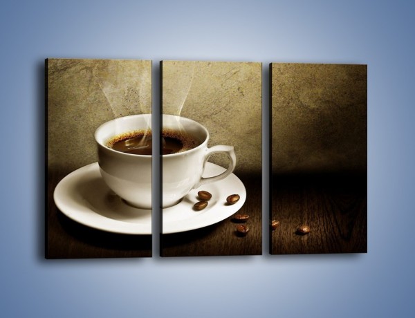 Obraz na płótnie – Kawa ze szczyptą szarości – trzyczęściowy JN345W2