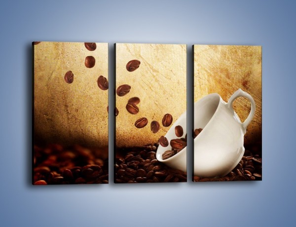 Obraz na płótnie – Rozsypane ziarna kawy – trzyczęściowy JN346W2