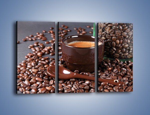 Obraz na płótnie – Kawa w ciemnej filiżance – trzyczęściowy JN348W2