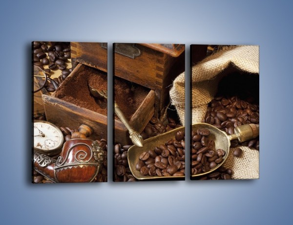 Obraz na płótnie – Szuflada pełna kawy – trzyczęściowy JN356W2