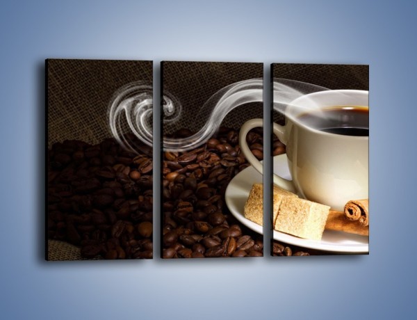 Obraz na płótnie – Kawa z kostkami cukru – trzyczęściowy JN364W2