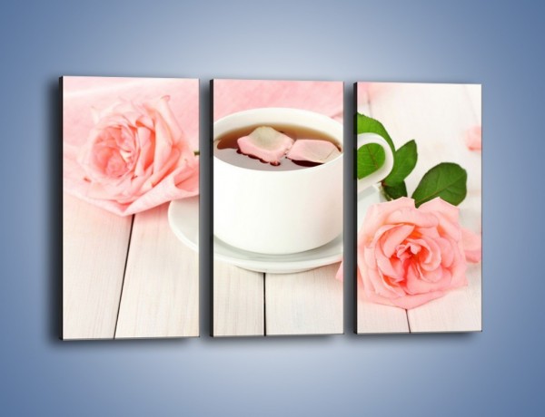 Obraz na płótnie – Herbata wśród róż – trzyczęściowy JN369W2