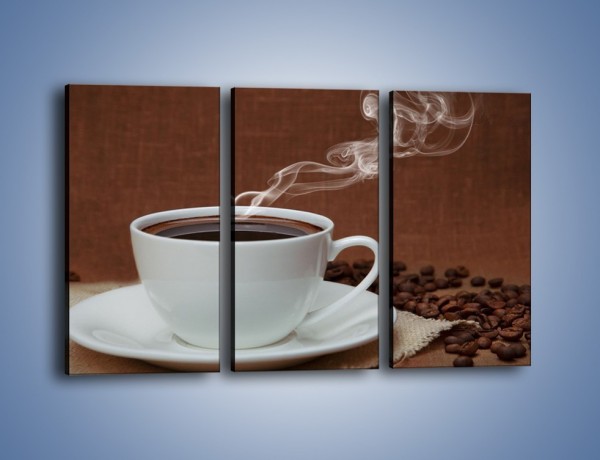 Obraz na płótnie – Gorąca czarna kawa – trzyczęściowy JN386W2