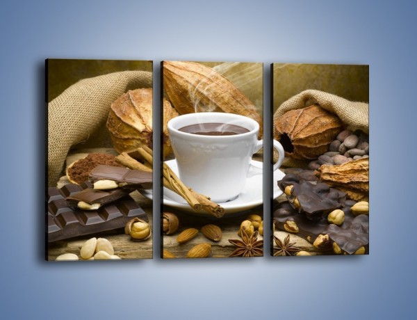 Obraz na płótnie – Kawa z orzechami i czekolada – trzyczęściowy JN387W2