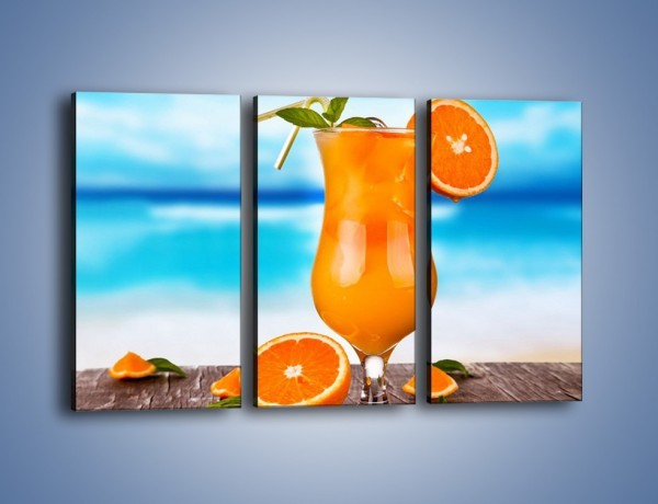 Obraz na płótnie – Pomarańczowy drink z miętą – trzyczęściowy JN395W2