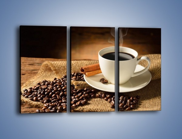 Obraz na płótnie – Kawa w białej filiżance – trzyczęściowy JN406W2
