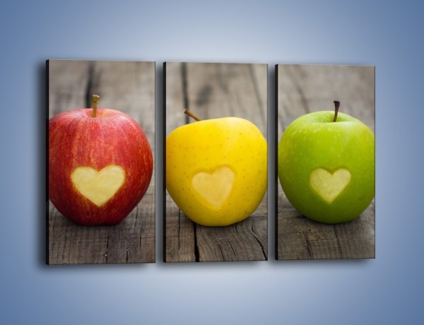 Obraz na płótnie – Miłość do jabłek – trzyczęściowy JN410W2