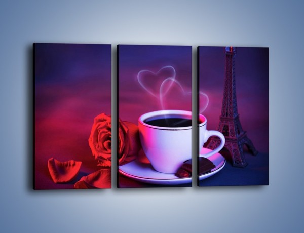 Obraz na płótnie – Kawa dla zakochanych – trzyczęściowy JN411W2