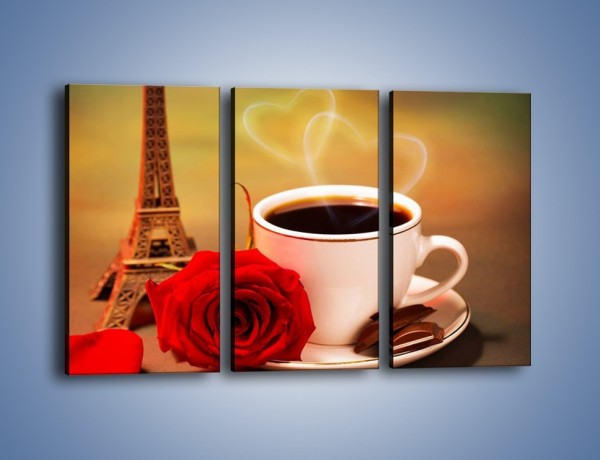 Obraz na płótnie – Kawa pełna miłości – trzyczęściowy JN412W2