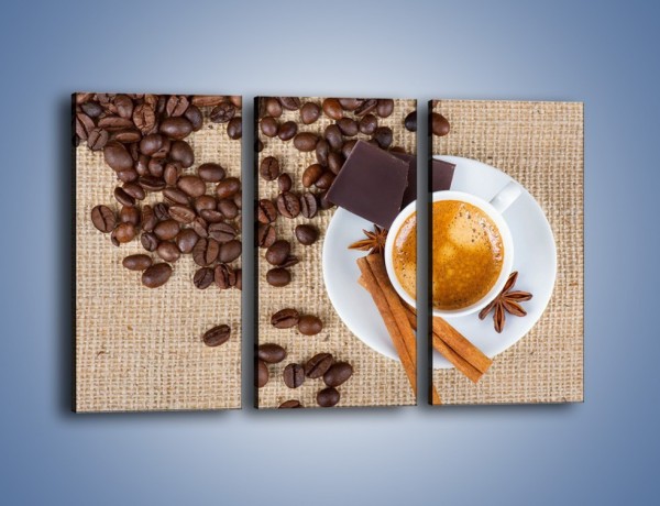 Obraz na płótnie – Kawa i czekolada – trzyczęściowy JN420W2