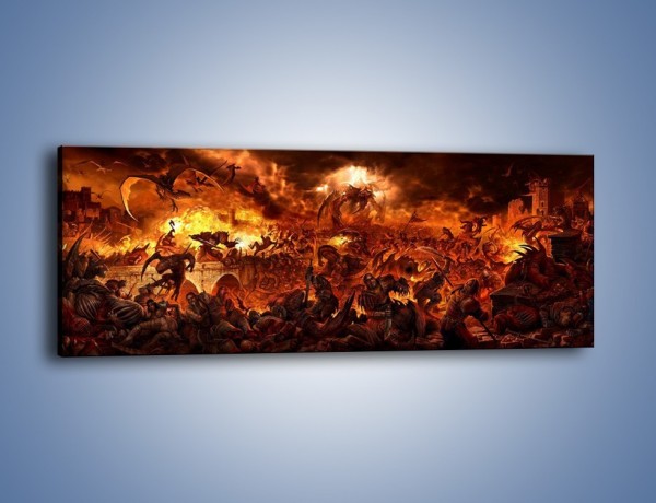 Obraz na płótnie – Bitwa z demonami – jednoczęściowy panoramiczny GR137