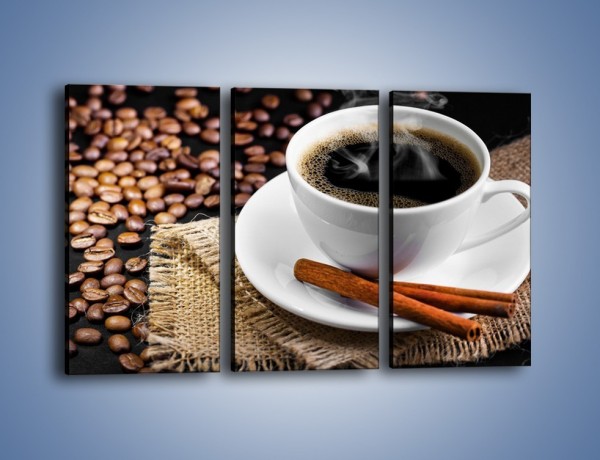 Obraz na płótnie – Kawa z cynamonową laską – trzyczęściowy JN456W2