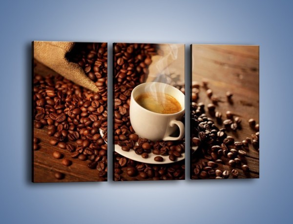 Obraz na płótnie – Zatopione ziarna kawy – trzyczęściowy JN477W2