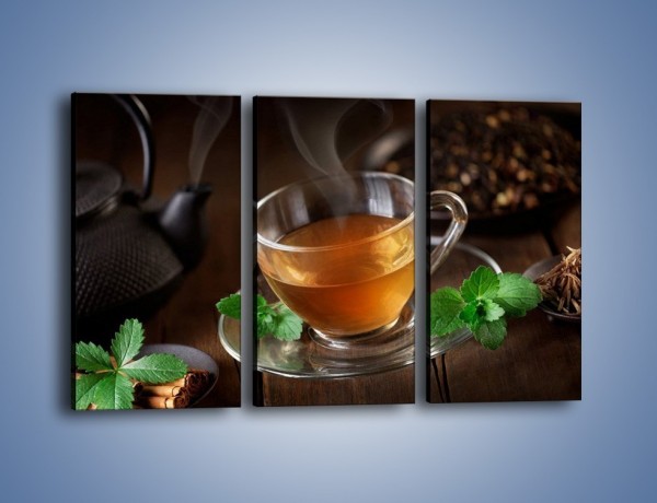 Obraz na płótnie – Mała filiżanka gorącej herbaty – trzyczęściowy JN493W2
