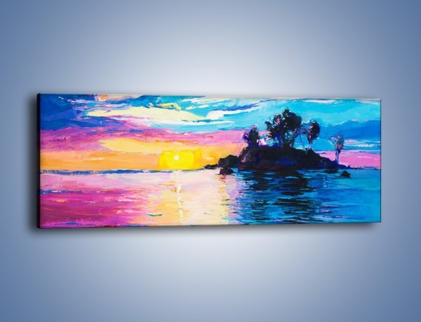 Obraz na płótnie – Zachód słońca nad wodą – jednoczęściowy panoramiczny GR142