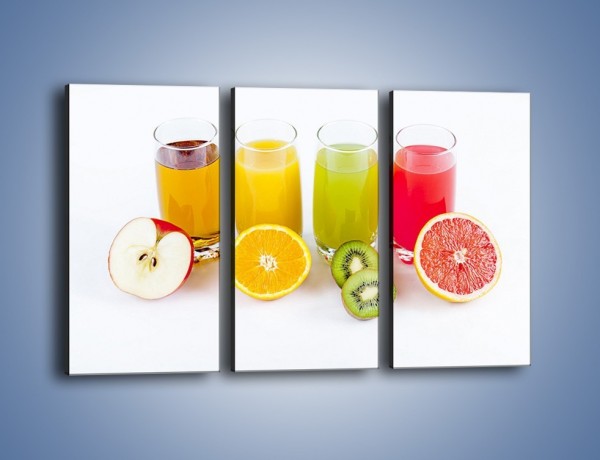Obraz na płótnie – Świeże soki dla dzieci z owoców – trzyczęściowy JN579W2