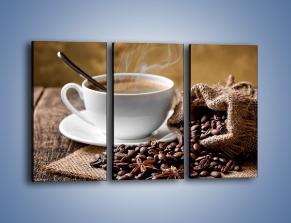 Obraz na płótnie – Filiżanka kawy z małą łyżeczką – trzyczęściowy JN598W2