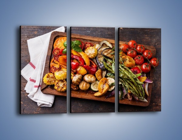 Obraz na płótnie – Taca z grilowanymi warzywami – trzyczęściowy JN600W2