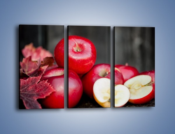 Obraz na płótnie – Czerwone jabłka późną jesienią – trzyczęściowy JN619W2
