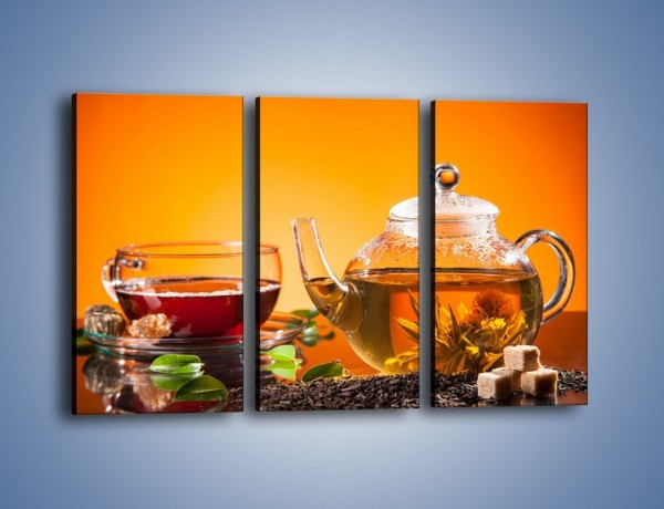 Obraz na płótnie – Dzbanuszek świeżej herbaty – trzyczęściowy JN626W2