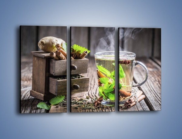 Obraz na płótnie – Herbata z duża ilością dodatków – trzyczęściowy JN667W2