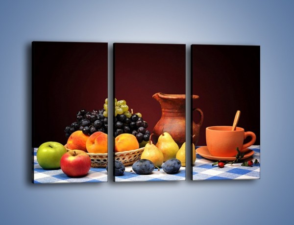 Obraz na płótnie – Stół pełen owocowych darów – trzyczęściowy JN691W2