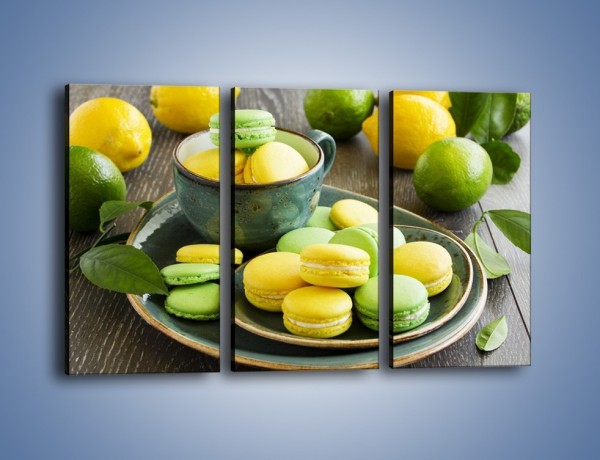 Obraz na płótnie – Cytrynowo-limonkowe ciasteczka – trzyczęściowy JN724W2