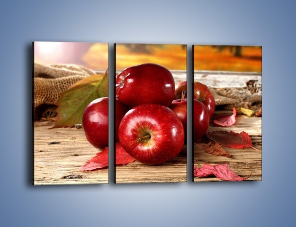 Obraz na płótnie – Dojrzałe jabłka porą jesienną – trzyczęściowy JN741W2