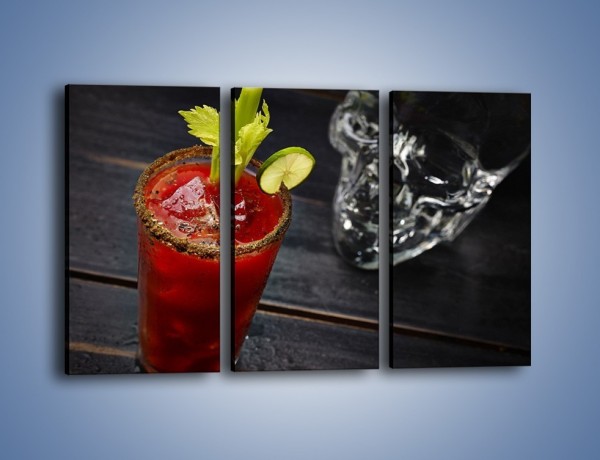 Obraz na płótnie – Czerwony drink z selerem – trzyczęściowy JN751W2