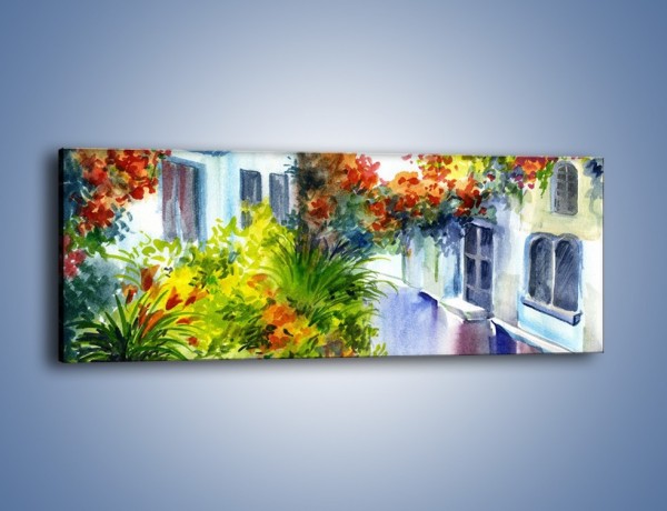 Obraz na płótnie – Widok z okien na kwiaty – jednoczęściowy panoramiczny GR165