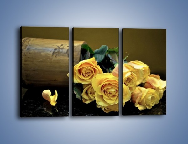 Obraz na płótnie – Zapomniane róże – trzyczęściowy K334W2