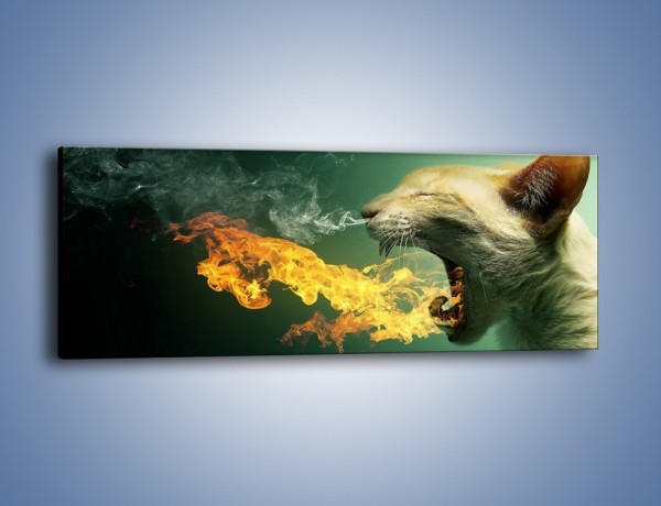 Obraz na płótnie – Kot z gorącym oddechem – jednoczęściowy panoramiczny GR180