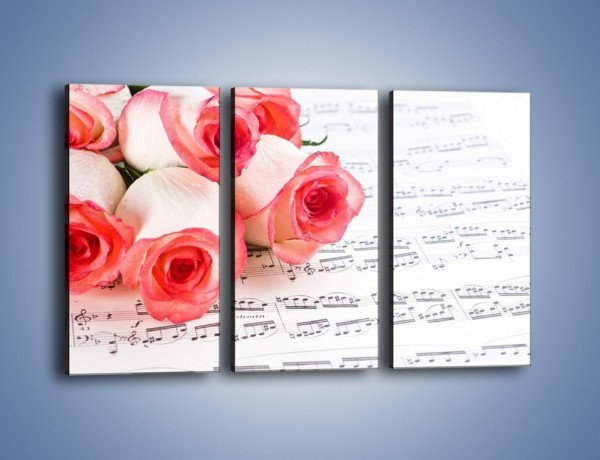 Obraz na płótnie – Najpiękniejsze melodie wśród róż – trzyczęściowy K377W2