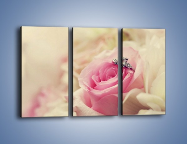 Obraz na płótnie – Związek z różą na zawsze – trzyczęściowy K393W2