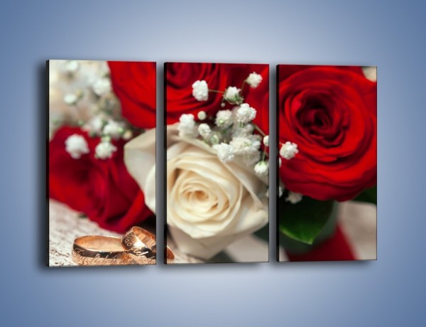 Obraz na płótnie – Małżeństwo przysięga i róże – trzyczęściowy K681W2