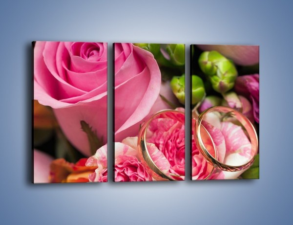 Obraz na płótnie – Obietnice miłość i róże – trzyczęściowy K685W2