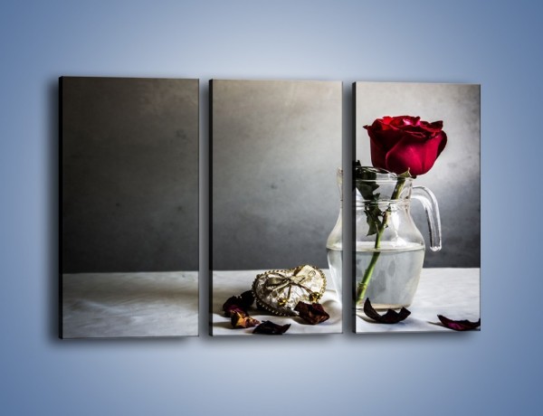 Obraz na płótnie – Złamane serce i róża – trzyczęściowy K742W2