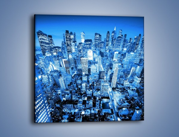 Obraz na płótnie – Centrum miasta w niebieskich kolorach – jednoczęściowy kwadratowy AM042