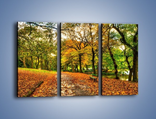Obraz na płótnie – Piękna jesień w parku – trzyczęściowy KN1098AW2
