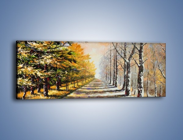 Obraz na płótnie – Trochę jesieni trochę zimy – jednoczęściowy panoramiczny GR292