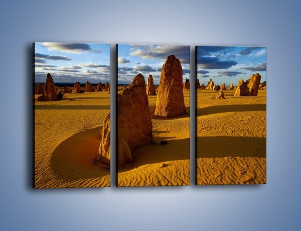 Obraz na płótnie – Kombinacje z piasku – trzyczęściowy KN458W2
