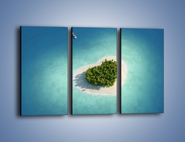 Obraz na płótnie – Tropikalna wyspa miłości – trzyczęściowy KN737W2