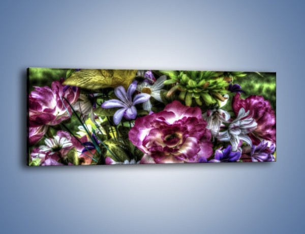 Obraz na płótnie – Kwiaty w różnych odcieniach – jednoczęściowy panoramiczny GR318